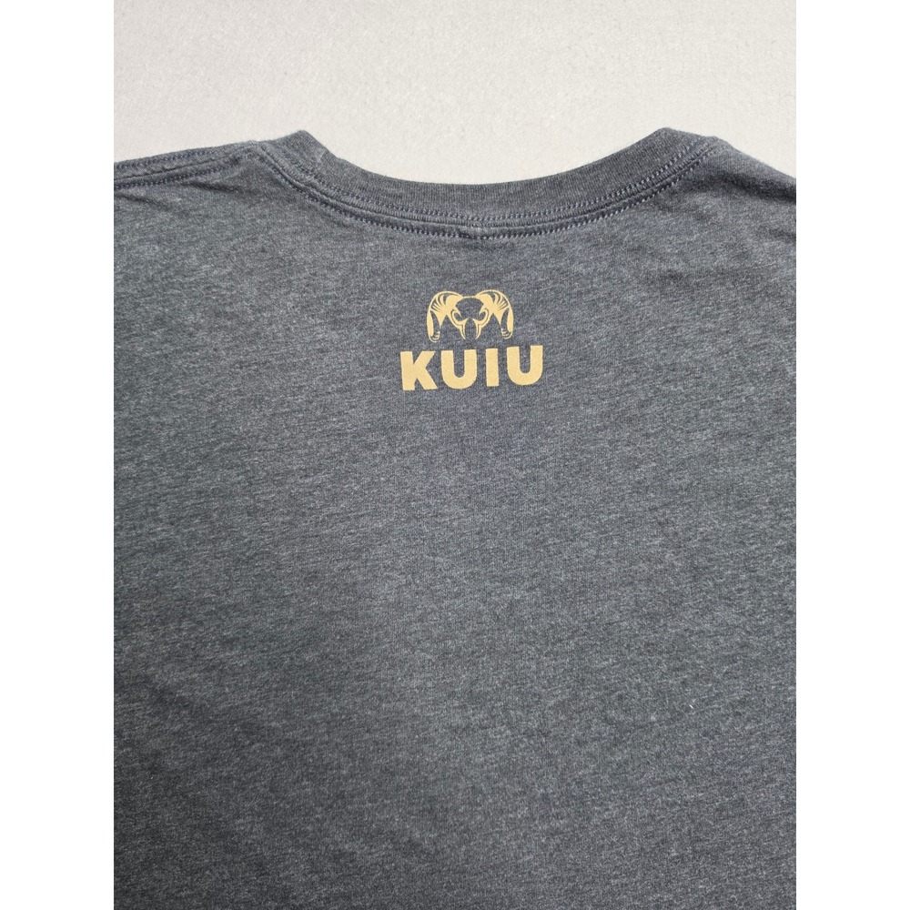 KUIU T-Shirt Men's Medium Charcoal Gray Camo Big Ram Logo Cotton Everyday Wear - Picture 7 of 7